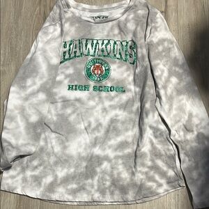 Stranger Things Gray Tie-Dye Hawkins High School Sweatshirt 14-16